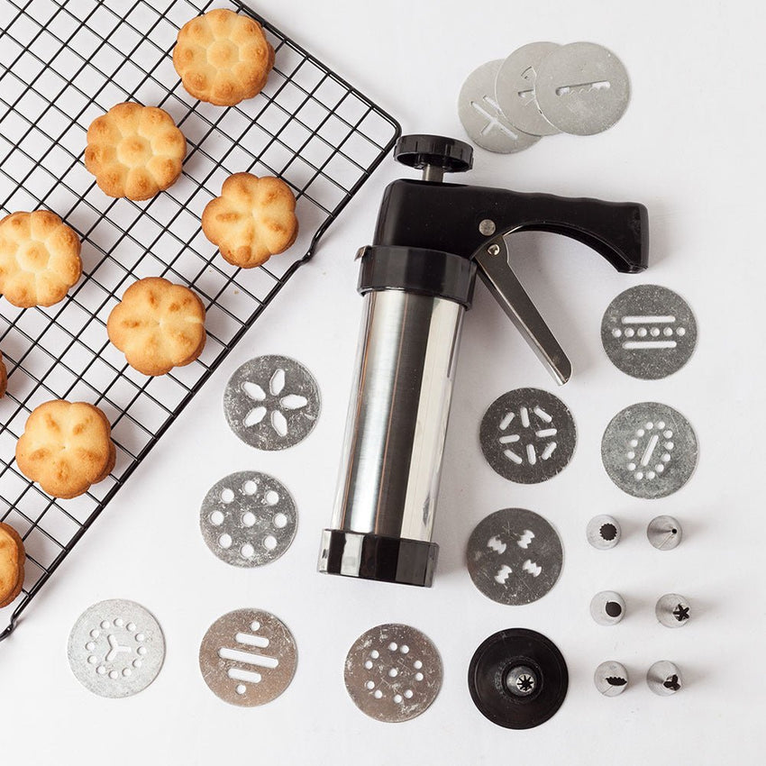 Biscuit Press Biscuit Machine , Stainless steel cookie gun , Bake cookies and decorate cakes - 7DAY'S