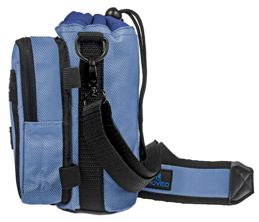 Blue Water Bottle Holder Carrier Bottle Cooler w Adjustable Shoulder Strap and Front Pockets Suitable for 16 oz to 25oz Bottles Carry Protect Insulate Your Bottle or Hydro Flask - 7DAY'S