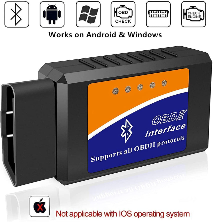 Bluetooth OBD2 OBDII Car Diagnostic Scanner Tool Check Engine Fault Code Reader - 7DAY'S