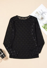 Bow Round Neck Long Sleeve Top - 7DAY'S