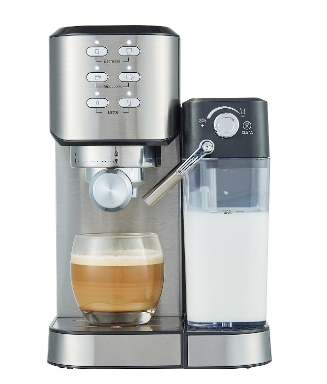 capsule + coffee powder + milk foam 3 in 1 coffee maker. 20Bar extraction French drip / mocha and other Italian espresso, 1 cup / 2 cup mechanical keys, power 1350W, steam type - 7DAY'S