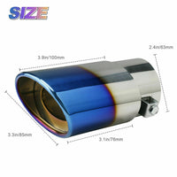 Car Exhaust Pipe Tip Rear Tail Throat Muffler Stainless Steel Round Accessories - 7DAY'S