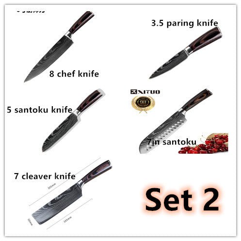 Carpenter's Special Set 6 - piece Set 8 - piece Set Knife Chef Knife Kitchen Knife Cooking stainless steel - 7DAY'S