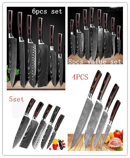 Carpenter's Special Set 6 - piece Set 8 - piece Set Knife Chef Knife Kitchen Knife Cooking stainless steel - 7DAY'S