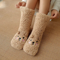 Cartoon Floor Winter Thick Polyester Fleece Fluffy Microfiber Women Fuzzy Socks Funny Fuzzy Dog Slipper Socks For Women Cute Fluffy Thick Warm Winter Socks Microfiber Soft Home Socks Christmas Gift - 7DAY'S