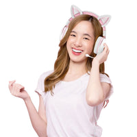 Cat Ear Headphones, 2.4G/Bluetooth Wireless Gaming Headset Stereo Gaming Headset - 7DAY'S