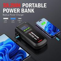 DBPOWER Jump Starter 2000A Peak Portable Car Jump Starter for Up to 8.0L Gas and 6.5L Diesel Engines, 12V Lithium Battery Booster Pack with 2.5" LCD Display, Smart Jumper Cables and LED Light - 7DAY'S