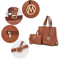 MKF Collection Beryl Snake embossed Vegan Leather Women Tote Bag with Wristlet by Mia k