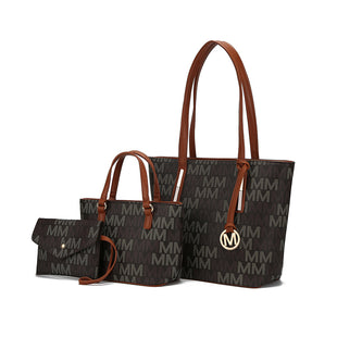 MKF Collection Aylet M Tote with Mini Handbag and Wristlet Pouch by Mia Made of high-quality vegan leather