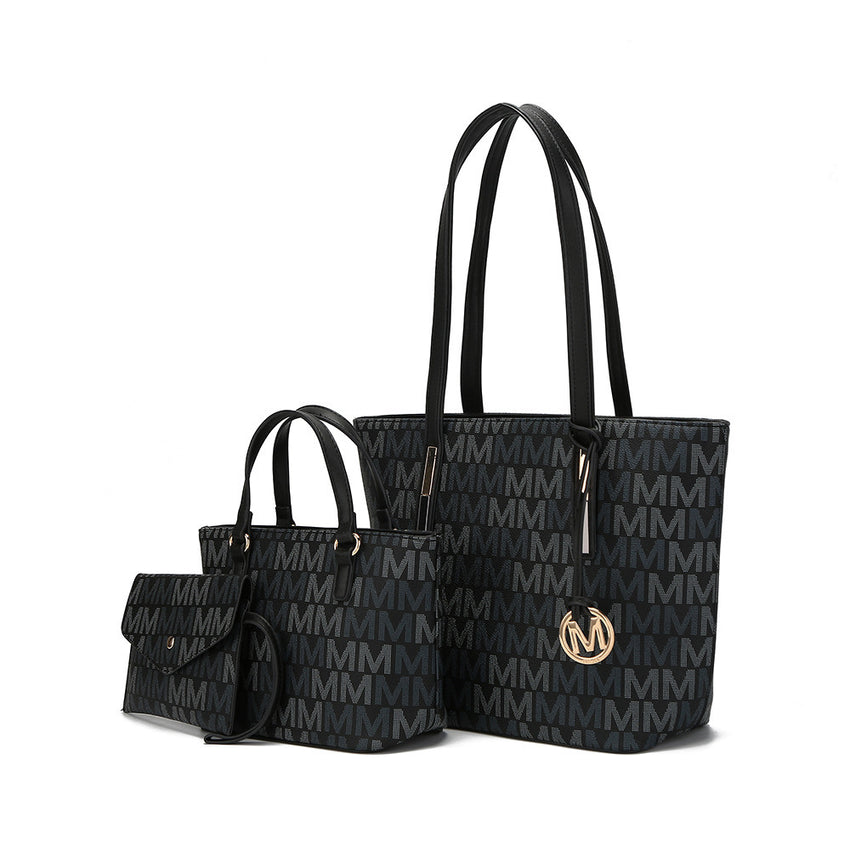 MKF Collection Aylet M Tote with Mini Handbag and Wristlet Pouch by Mia Made of high - quality vegan leather - 7DAY'S