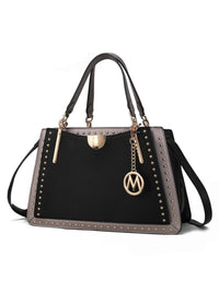 MKF Collection Aubrey Color Block Multi Compartment Satchel Handbag by Mia k