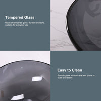 Above Counter Artistic Tempered Glass Bathroom Sink Transparent Counter Top Bathroom Single Bowl Vessel Basin - 7DAY'S