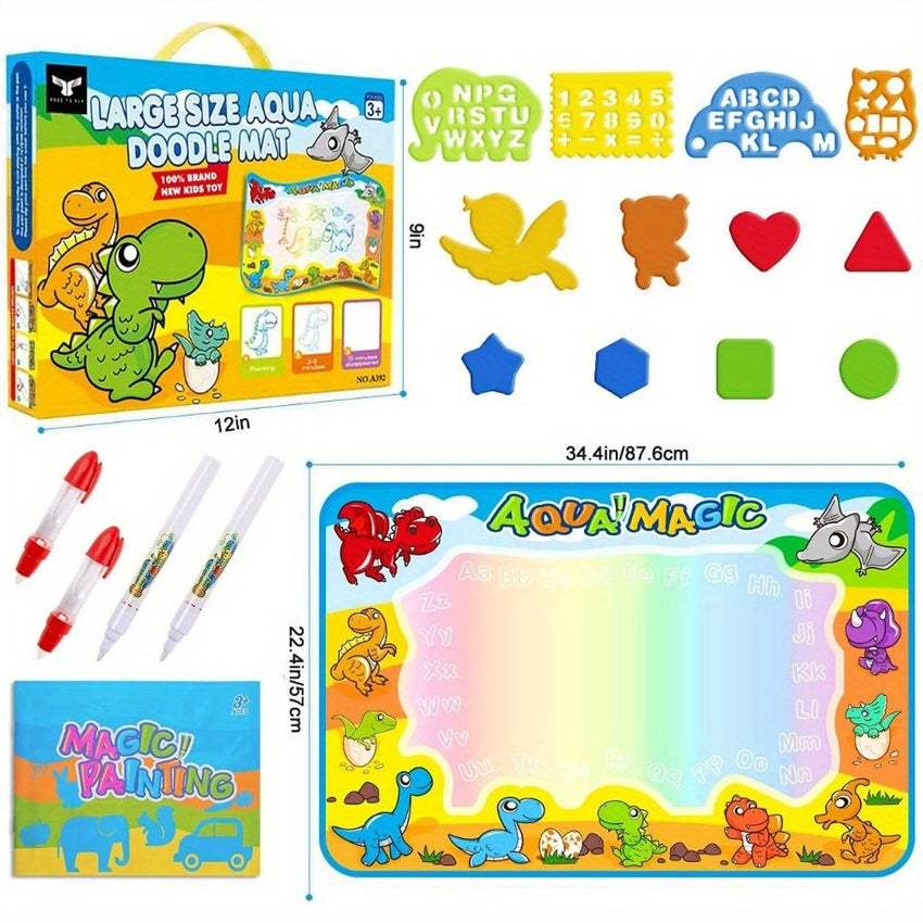 Kids Toys Water Doodle Mat Dinosaur Painting Coloring Pad for Toddlers 1-3 Toddler Arts and Crafts