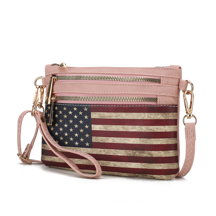 MKF Collection Alisson Vegan Leather Women FLAG Crossbody - Wristlet Bag by Mia K - 7DAY'S