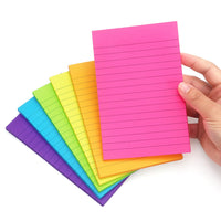 Early Buy 6 Pads Lined Sticky Notes with Lines 4x6 Self - Stick Notes Bright Color Sticky Notes, 45 Sheets/Pad (Yellow) - 7DAY'S