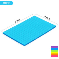 Early Buy 6 Pads Lined Sticky Notes with Lines 4x6 Self - Stick Notes Bright Color Sticky Notes, 45 Sheets/Pad (Yellow) - 7DAY'S