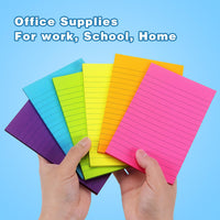 Early Buy 6 Pads Lined Sticky Notes with Lines 4x6 Self - Stick Notes Bright Color Sticky Notes, 45 Sheets/Pad (Yellow) - 7DAY'S