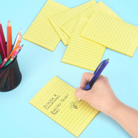 Early Buy 6 Pads Lined Sticky Notes with Lines 4x6 Self - Stick Notes Bright Color Sticky Notes, 45 Sheets/Pad (Yellow) - 7DAY'S