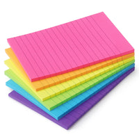 Early Buy 6 Pads Lined Sticky Notes with Lines 4x6 Self - Stick Notes Bright Color Sticky Notes, 45 Sheets/Pad (Yellow) - 7DAY'S