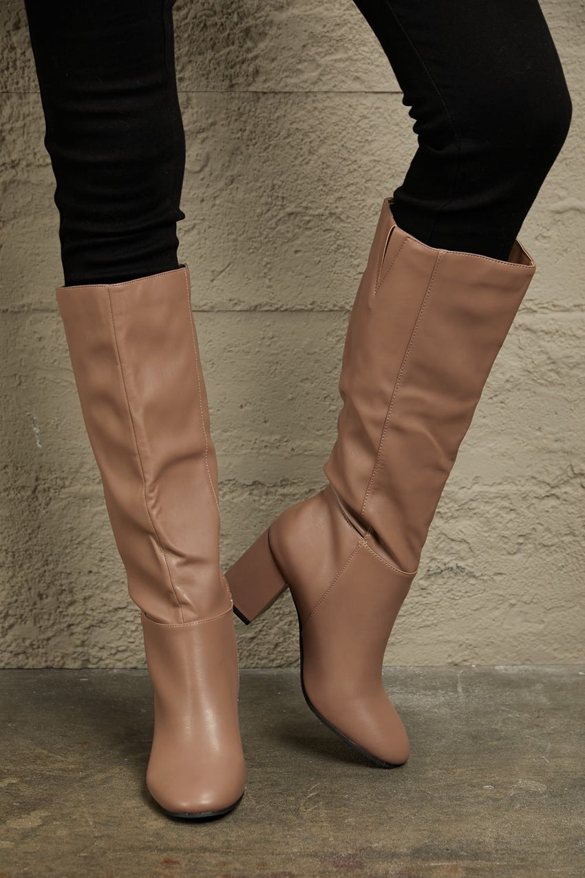 East Lion Corp Block Heel Knee High Boots - 7DAY'S