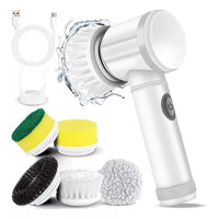 Electric Cleaning Brush, Electric Spin Scrubber with 5 Brush Heads, for Cleaning - 7DAY'S