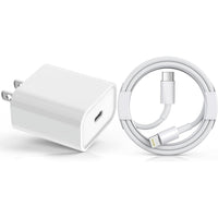 Fast Charger with 20W PD USB C Wall Adapter with 3.3FT Type C to Lightning Cable Compatible with iPhone 14 13 12 11 Pro Max XR XS X,iPad - White - 7DAY'S