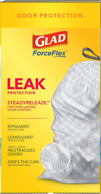 Glad ForceFlex Tall Kitchen Drawstring Trash Bags, 13 Gal, Gain Lemon Zest, 40 Ct (Package May Vary) - 7DAY'S