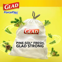 Glad ForceFlex Tall Kitchen Drawstring Trash Bags, 13 Gal, Gain Lemon Zest, 40 Ct (Package May Vary) - 7DAY'S