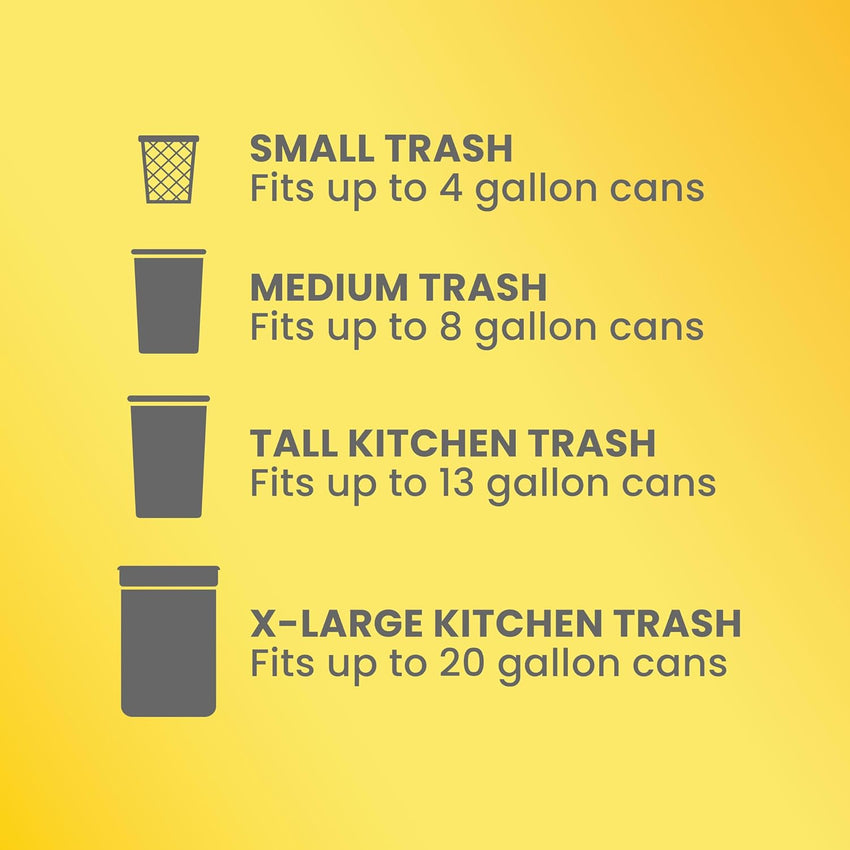 Glad ForceFlex Tall Kitchen Drawstring Trash Bags, 13 Gal, Gain Lemon Zest, 40 Ct (Package May Vary) - 7DAY'S