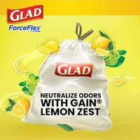 Glad ForceFlex Tall Kitchen Drawstring Trash Bags, 13 Gal, Gain Lemon Zest, 40 Ct (Package May Vary) - 7DAY'S