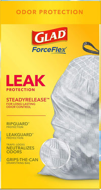 Glad ForceFlex Tall Kitchen Drawstring Trash Bags, 13 Gal, Gain Lemon Zest, 40 Ct (Package May Vary) - 7DAY'S