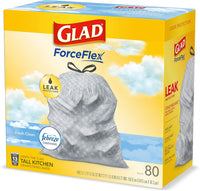 Glad ForceFlex Tall Kitchen Drawstring Trash Bags, 13 Gal, Gain Lemon Zest, 40 Ct (Package May Vary) - 7DAY'S