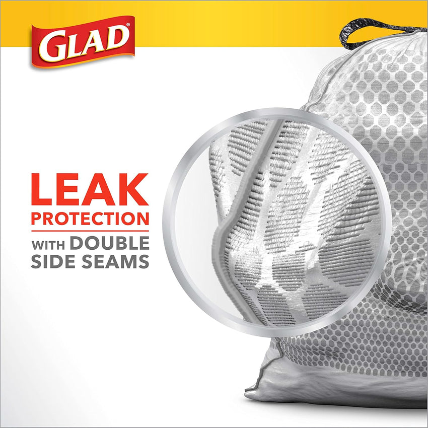 Glad ForceFlex Tall Kitchen Drawstring Trash Bags, 13 Gal, Gain Lemon Zest, 40 Ct (Package May Vary) - 7DAY'S
