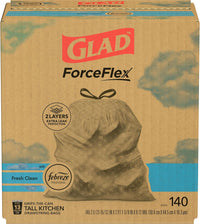 Glad ForceFlex Tall Kitchen Drawstring Trash Bags, 13 Gal, Gain Lemon Zest, 40 Ct (Package May Vary) - 7DAY'S