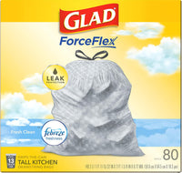 Glad ForceFlex Tall Kitchen Drawstring Trash Bags, 13 Gal, Gain Lemon Zest, 40 Ct (Package May Vary) - 7DAY'S