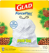 Glad ForceFlex Tall Kitchen Drawstring Trash Bags, 13 Gal, Gain Lemon Zest, 40 Ct (Package May Vary) - 7DAY'S