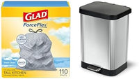 Glad ForceFlex Tall Kitchen Drawstring Trash Bags, 13 Gal, Gain Lemon Zest, 40 Ct (Package May Vary) - 7DAY'S