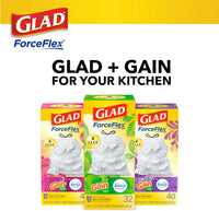 Glad ForceFlex Tall Kitchen Drawstring Trash Bags, 13 Gal, Gain Lemon Zest, 40 Ct (Package May Vary) - 7DAY'S
