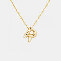 Gold - Plated Bubble Initial Necklace - 7DAY'S