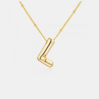 Gold - Plated Bubble Initial Necklace - 7DAY'S