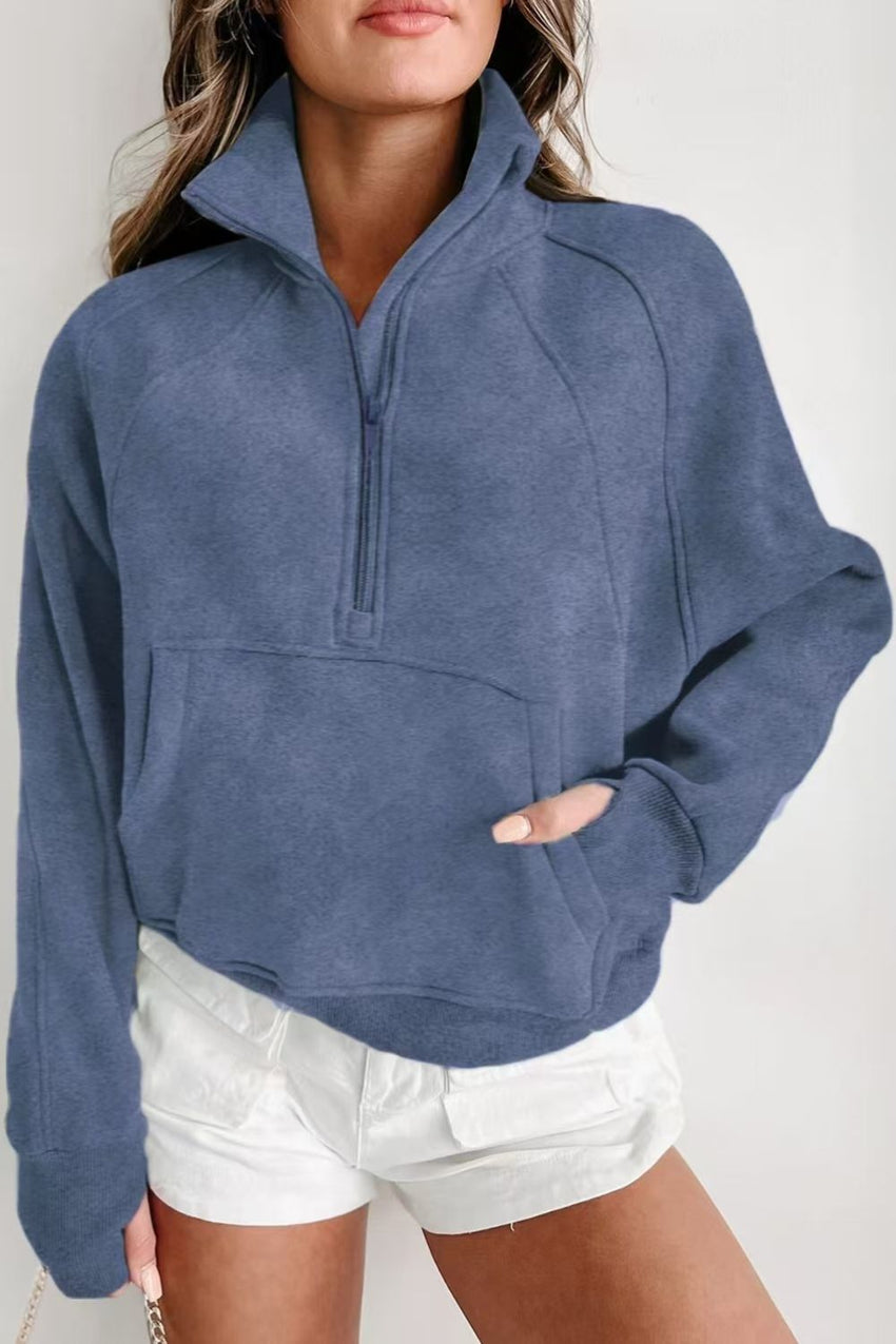 Half Zip Long Sleeve Sweatshirt - 7DAY'S