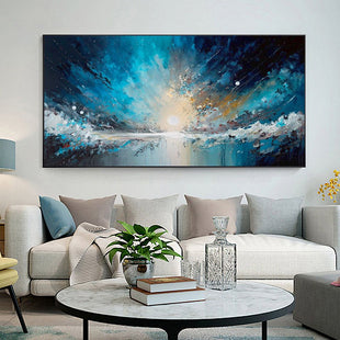 Handmade Oil Painting Nebula oil Painting On Canvas Original Abstract Colorful Starry Painting Textured Cloud Art Custom Large Wall Art Living room Wall Decor - 7DAY'S