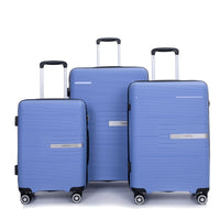Hardshell Suitcase Double Spinner Wheels PP Luggage Sets Lightweight Durable Suitcase with TSA Lock,3 - Piece Set (20/24/28) , Purplish Blue - 7DAY'S