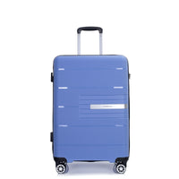 Hardshell Suitcase Double Spinner Wheels PP Luggage Sets Lightweight Durable Suitcase with TSA Lock,3 - Piece Set (20/24/28) , Purplish Blue - 7DAY'S