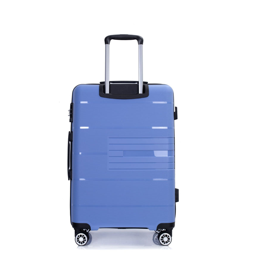 Hardshell Suitcase Double Spinner Wheels PP Luggage Sets Lightweight Durable Suitcase with TSA Lock,3 - Piece Set (20/24/28) , Purplish Blue - 7DAY'S