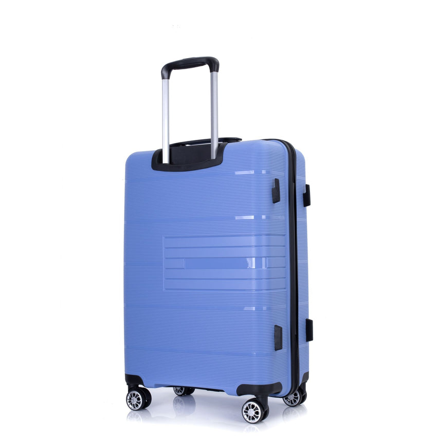 Hardshell Suitcase Double Spinner Wheels PP Luggage Sets Lightweight Durable Suitcase with TSA Lock,3 - Piece Set (20/24/28) , Purplish Blue - 7DAY'S