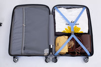 Hardshell Suitcase Double Spinner Wheels PP Luggage Sets Lightweight Durable Suitcase with TSA Lock,3 - Piece Set (20/24/28) , Purplish Blue - 7DAY'S