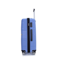 Hardshell Suitcase Double Spinner Wheels PP Luggage Sets Lightweight Durable Suitcase with TSA Lock,3 - Piece Set (20/24/28) , Purplish Blue - 7DAY'S