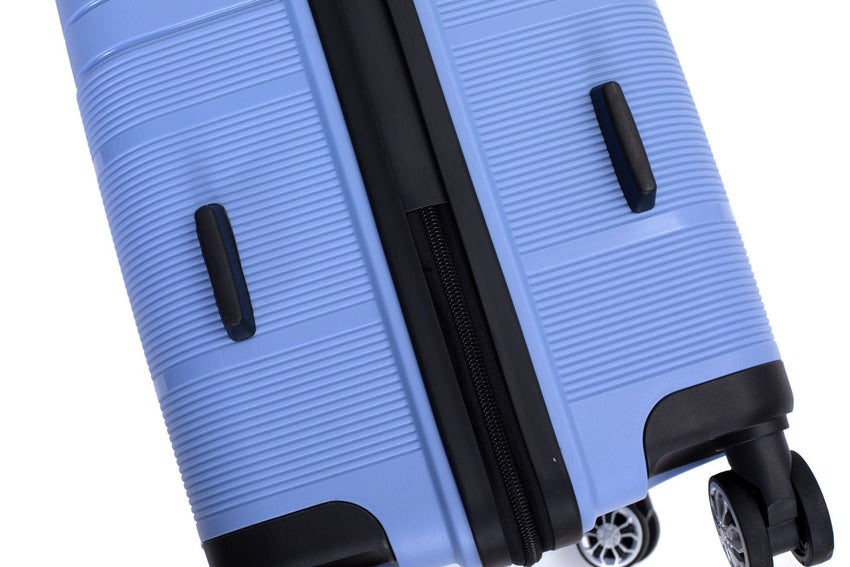 Hardshell Suitcase Double Spinner Wheels PP Luggage Sets Lightweight Durable Suitcase with TSA Lock,3 - Piece Set (20/24/28) , Purplish Blue - 7DAY'S