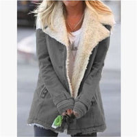 Hot Selling Autumn and Winter Women's Clothing Plus Velvet Single - breasted Warm Cotton Jacket Women - 7DAY'S